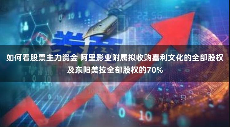 如何看股票主力资金 阿里影业附属拟收购嘉利文化的全部股权及东阳美拉全部股权的70%